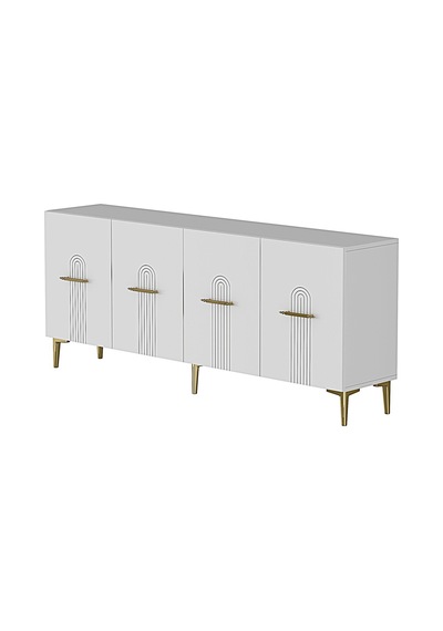 Ka1808bg İda Konsol ,tv Sehpası Beyaz-gold 180cm