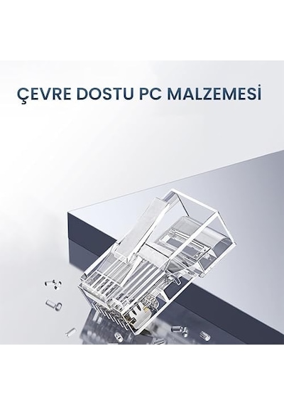 Cat5e Rj45 Jack Ethernet Konnektörü Altın Kaplama 100 Adet