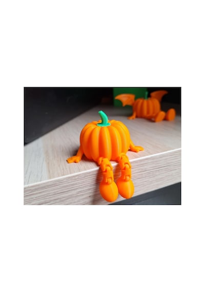 Muggle Design Oturan Bal Kabağı Oturan Pumpkin Dekoratif Halloween Cadılar Bayramı Dekor Aksesu Standart