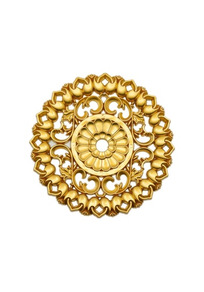 Hürrem Altın Renk Yuvarlak Süs - Gold 19x19 Cm Karışık