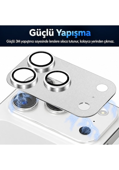 Microcase Apple Uyumlu Apple iPhone 18 Pro Max Kamera Camı Lens Koruyucu Halka Set - Al3131 Kırmızı