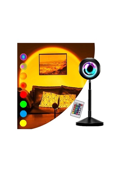 Gün Batımı Projektörü Rgb 16 Renk Ufo Projeksiyon Usb Masa Lambası Karışık