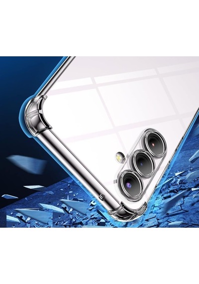 Galaxy S23 Fe Şeffaf Silikon Kılıf Antishock Köşeli Kamera Koruma