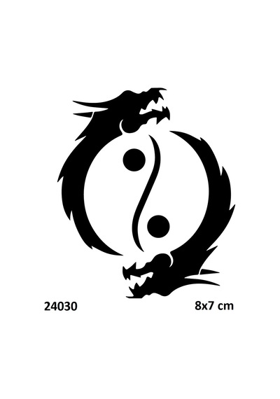 Airbrush Tattoo Ying Yang Ejderha Yapışkanlı Stencil Süsleme Ve Boyama Kalıbı Stencil Kalıp