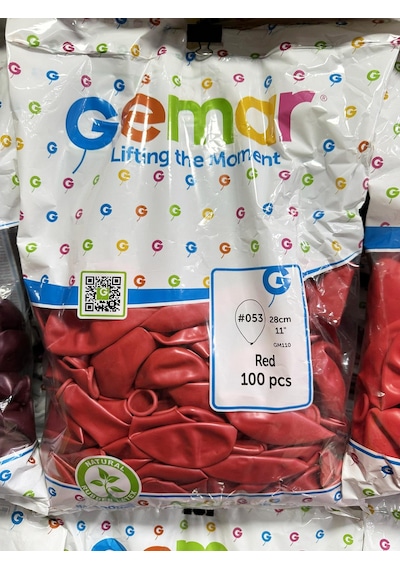 Gemar Parti Doğum Günü Organizasyon Balon - 28 Cm. - Kırmızı - 100 Adet Kırmızı