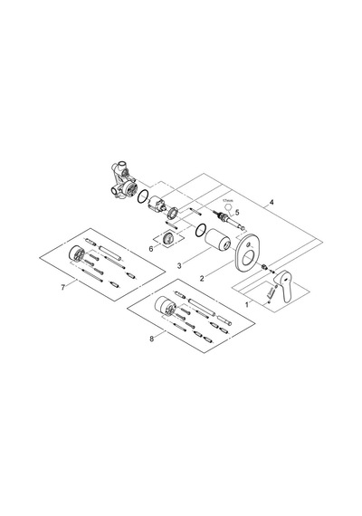 Grohe Bauedge Ankastre Banyo Duş Bataryası - 29039000 Altın