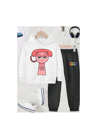 Stil-x Sprunkı Baskılı Çocuk Eşofman Takımı, Şardonlu Soft Kumaş, Unısex Beyaz-siyah 5 Stil-x Sprunkı Baskılı Çocuk Eşofman Takımı, Şardonlu Soft Kumaş, Unısex Beyaz-siyah 5