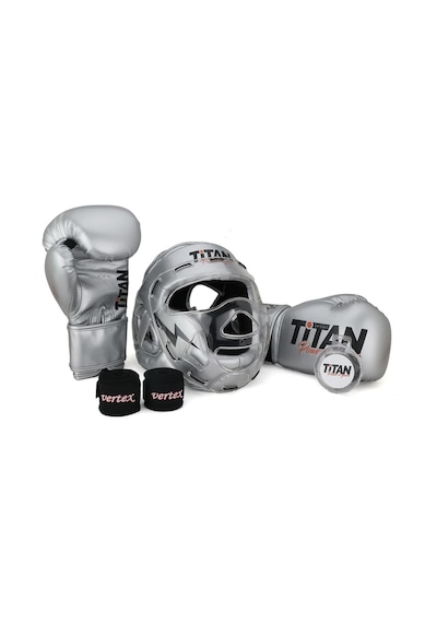 Gümüş Silver Serisi Özel Takım Set , Camlı Boks Kaskı, Boks Eldiveni, Dişlik, Bandaj
