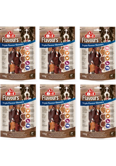 8in1 Flavours Triple Flavour Skewers Üçlü Lezzet Şişleri 113 G X 6 Adet