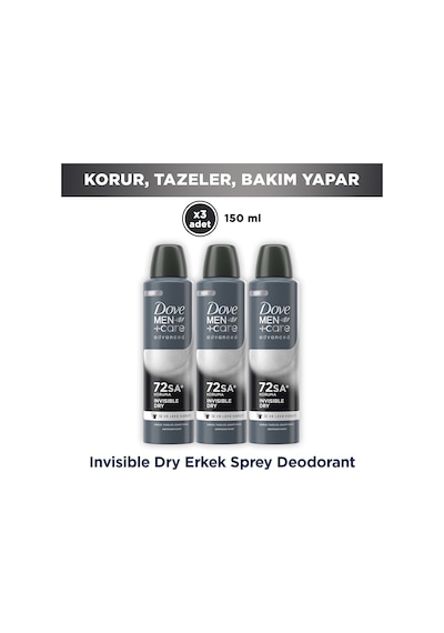Dove Men +care Advanced Erkek Deodorant 72 Saat Koruma Invisible Dry 150 Ml X3