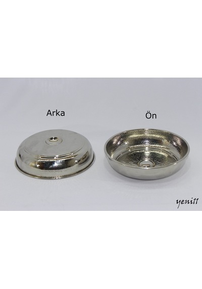 Nikel Kaplama Bakır Hamam Tası 19 Cm Gümüş