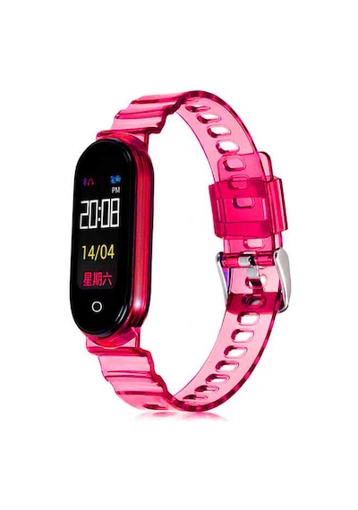 Ekılıf - Xiaomi Mi Band 5 Uyumlu - Kordon Silikon Kordon Krd-27 - Pembe
