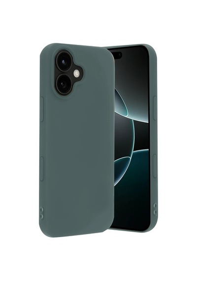 Uryport Apple Uyumlu iPhone 17 Nano İçi Kadife Silikon - Koyu Yeşil