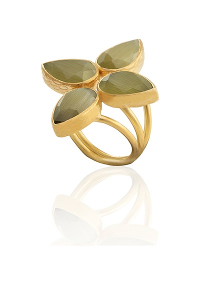 Kadir Jewellery 22 Ayar Altın Kaplama Zirkon Taşlı Kadın Otantik Yüzük Yeşil 31528838