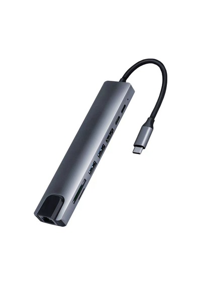 8 In 1 Type-c To Hdtv Çok Portlu Hub 4k Hdmı Pd Rj45 Usb 3.0 Sd Tf Çevirici Adaptör
