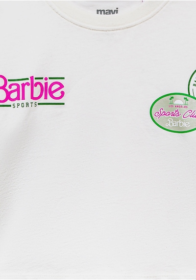Mavi Baskılı Kırık Beyaz Kız Çocuk T-shirt M7610313-70057 Kırık Beyaz