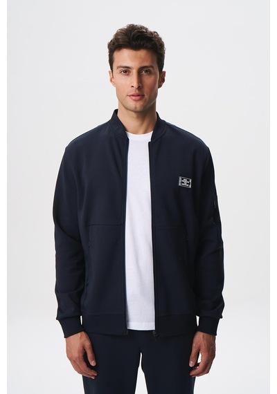 AR-MA Arma Erkek Slim Fit Scuba Su Geçirmeyen Kumaş Basic Kol Cepli Tam Fermuar Kolej Yaka Sweatshirt K28324988301 c Çok Renkli