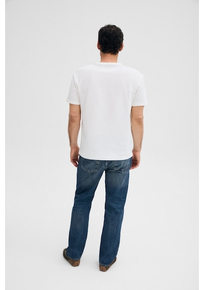 Grimelange Grımelange Calpen Organik Pamuklu Yakası Düğmeli Regular Fit Ekru T-shirt