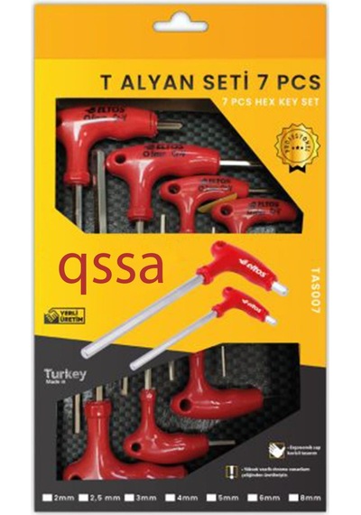 Eltos 7 Parça T Tipi Alyan Seti 2 2,5 3 4 5 6 8 Mm Alyan Seti 7
