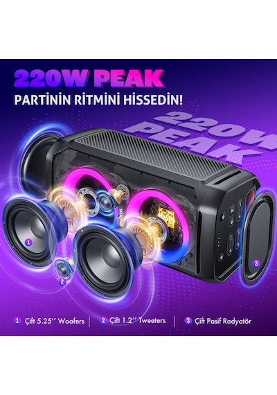 W-King T11 220W Party Box 24S Bluetooth 5.3 Hoparlör