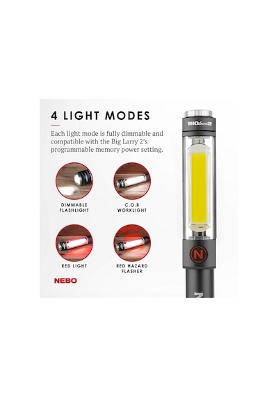 Nebo 6737 Big Larry 2 500 Lümen Led Fener Çok Renkli
