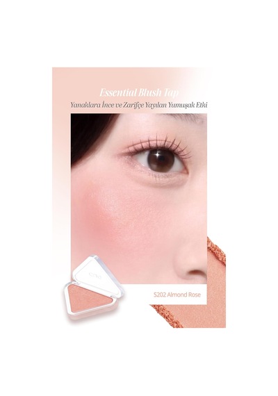 Katmanlanabilir Yumuşak Dokulu Işıltılı Bitiş Sunan Allık Essential Blush Tap S202 Almond Rose Çok Renkli