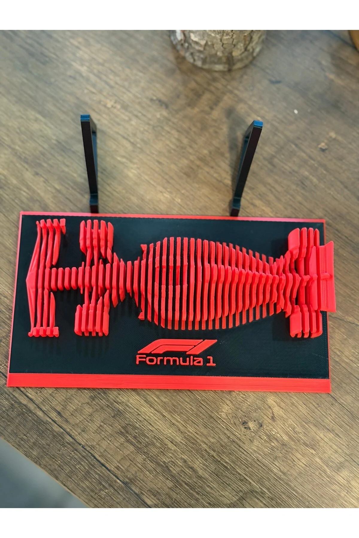 3d Baskı Formula 1 Yarış Aracı Dekoratif Masaüstü Biblo Katmanlı Tasarım Kırmızı/siyah Kırmızı