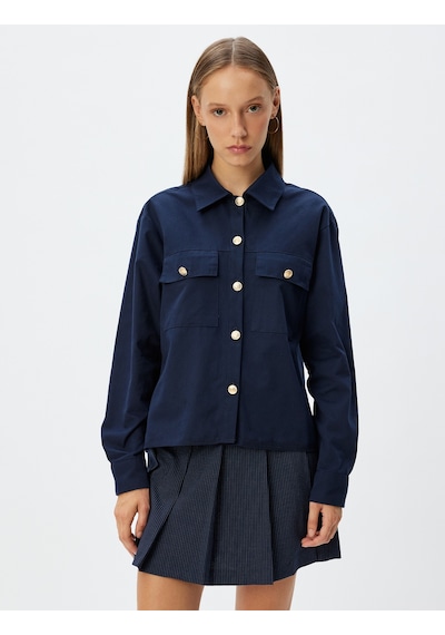 Koton Gabardin Gömlek Klasik Yaka Uzun Kollu Cep Detaylı Düğmeli Lacivert 5wal60111ıw Lacivert Koton Gabardin Gömlek Klasik Yaka Uzun Kollu Cep Detaylı Düğmeli Lacivert 5wal60111ıw Lacivert