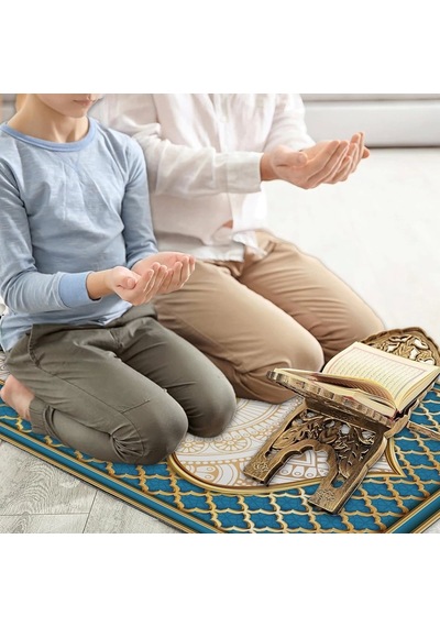 Ravabi Rug Araç İçi Ve İşyeri İçin Deri Tabanlı Namazlık, Çantalı Hediyelik Seyahat Seccadesi 70x110cm 21231018