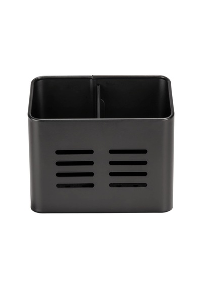 Baco Çatal Bıçak Sepeti, Siyah Açık Hava Mutfak Sepeti, Çatal Bıçak Takımı İçin Siyah Toz Kaplamalı Metalden Yapılmıştır, 16 X 13,5 X 9 Cm Çok Renkli