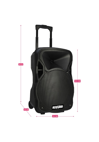 Lastvoice LS-P1912EX 12 " 800 W Portatif Taşınabilir 3 Mikrofonlu Seyyar Ses Sistemi