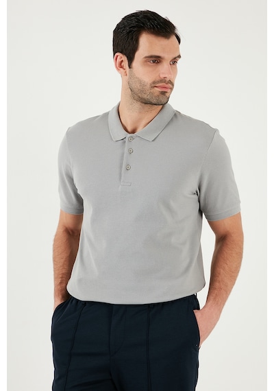 Buratti Pamuklu Regular Fit Düğmeli Erkek Polo Yaka T Shirt 5902127 Kül