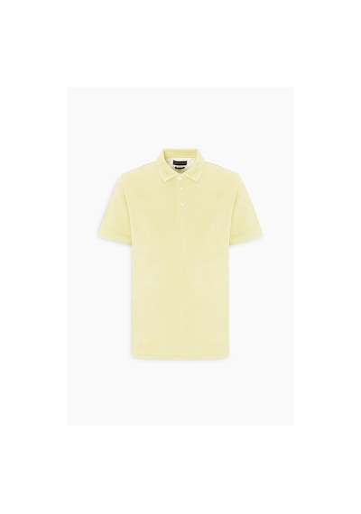 AC&Co / Altınyıldız Classics Erkek Slim Fit Dar Kesim Polo Yaka %100 Pamuk Kısa Kollu Tişört Sarı