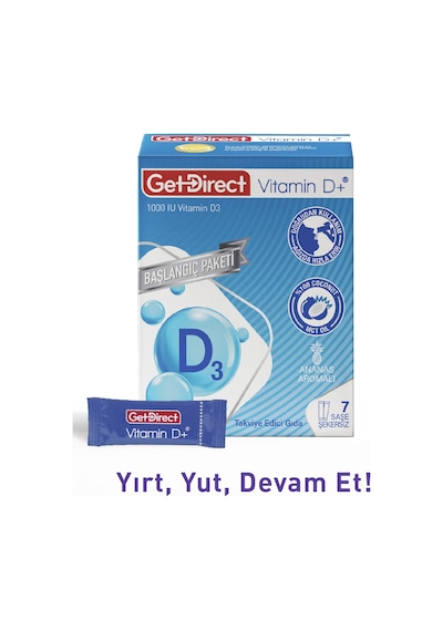 Vitamin D+ Başlangıç Paketi 1000 Iu Vitamin D3 Içeren Takviye Edici Gıda 7 Saşe