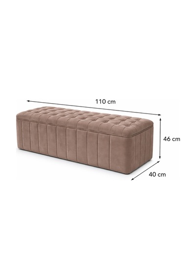 Modern Kapitone Puf Koltuk Bench, Konforlu Oturum Ve Lüks Görünüm Vizon - 863945362 Vizon