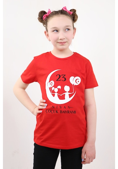 Toontoy Kids Toontoy Unisex Çocuk 23 Nisan Baskılı Tişört Kırmızı Toontoy Kids Toontoy Unisex Çocuk 23 Nisan Baskılı Tişört Kırmızı