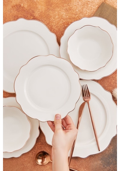 Karaca  Almond Rose Line 24 Parça 6 Kişilik Porselen Yemek Takımı