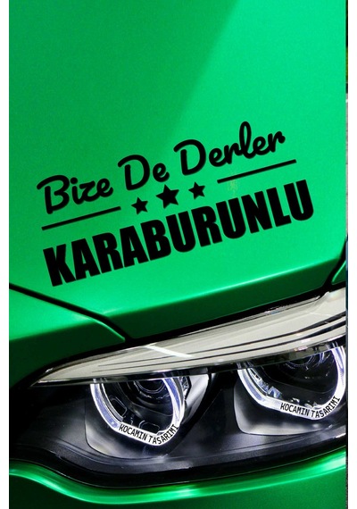 İzmir Karaburun Memleket Araç Tasarım İzmir Bize De Derler Karaburunlu 40x15 Cm Siyah Etiket 40 CM - Siyah