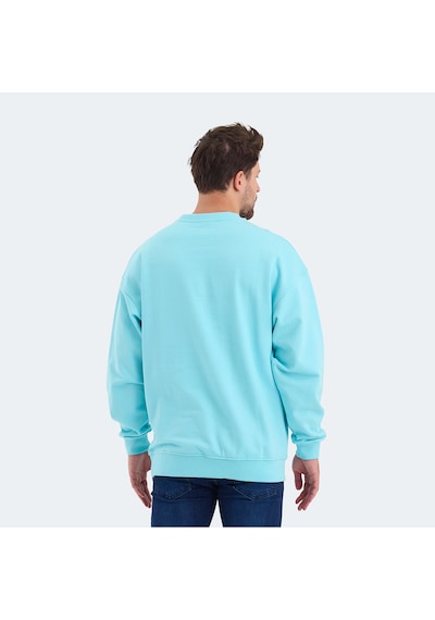 Slazenger VADIK Oversize Erkek  Turkuaz Sweatshirt