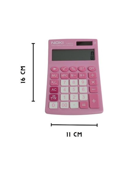 Noki H-mc010 Pembe Hesap Makinesi - 12 Haneli Pilli Ve Güneş Enerjili Çok Renkli