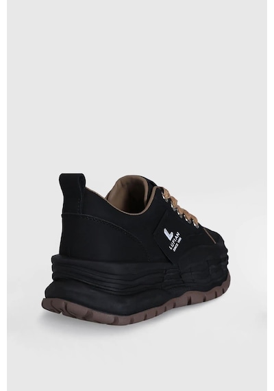 Lufian Zeta Siyah Hakiki Deri Kadın Sneaker Ayakkabı Siyah