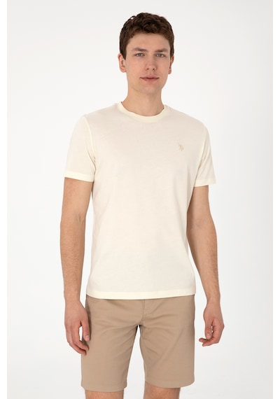 U.S. Polo Assn. Erkek Regular Fit Bisiklet Yaka Krem Tişört 50306913-VR071 U.S. Polo Assn. Erkek Regular Fit Bisiklet Yaka Krem Tişört 50306913-VR071