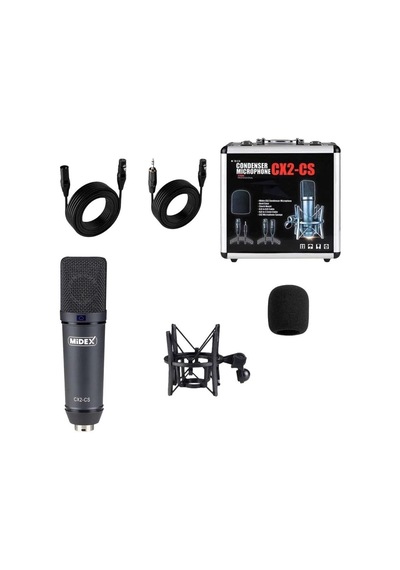 Midex Cx2-q Pro Set Üst Seviye Condenser Stüdyo Ses Kayıt Mikrofonu Standı Seti