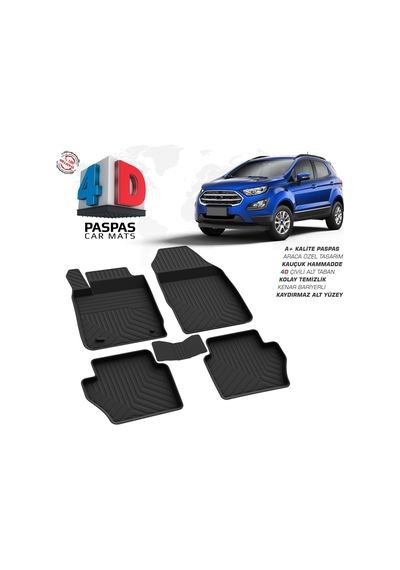Ford Ecosport 4d Araca Özel Havuzlu Kauçuk Paspas 2018 Üzeri