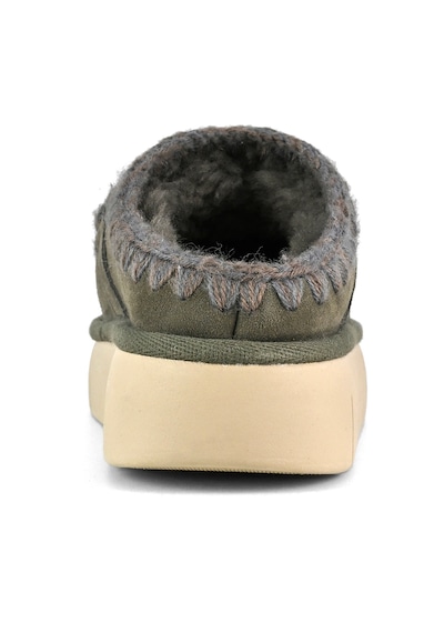 Terlik/ Panduf Ev Kadın Mu.fw531001a Bkol Mou Bounce Clog Metal Logo Black Olive Black Olive Koyu Yeşil