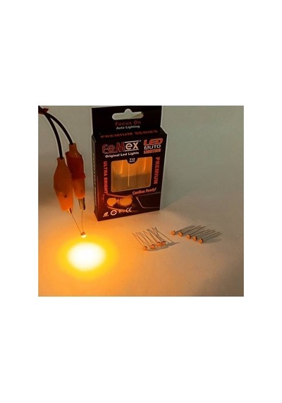 Femex Premium 10'lu İnce Bacaklı Turuncu Kıl Led 3030 Chipset 1smd Mini Led Ampul