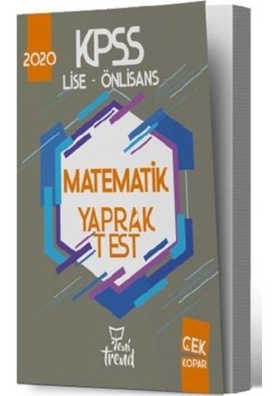 Kpss 2020 Lise/Önlisans Matematik Yaprak Test