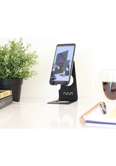Hansdo Metal Siyah Telefon Standı - Tutucu - Şarj Stand - Sphs1Bl