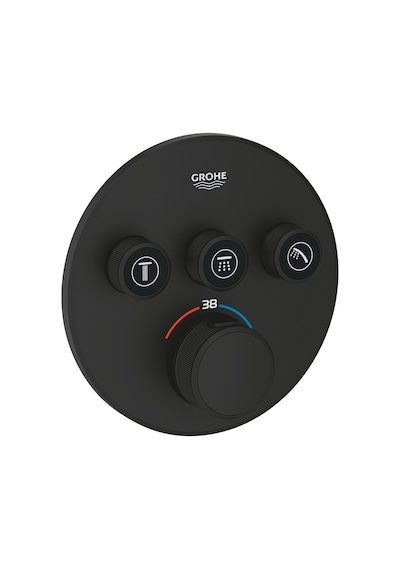 Grohe Grohtherm Smartcontrol Üç Yönlü Ankastre Termostatik Duş Bataryası Phantom Black - 29508Kf0