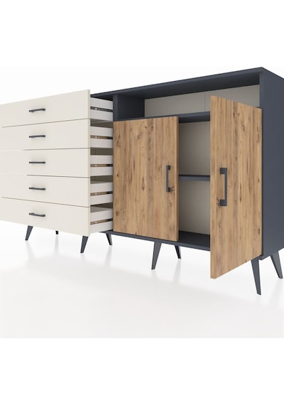 Arges Konsol 2 Raflı 5 Çekmeceli 2 Kapaklı 176x30x99 Antrasit-çam Antrasit-çam/aytaşı Arges Konsol 2 Raflı 5 Çekmeceli 2 Kapaklı 176x30x99 Antrasit-çam Antrasit-çam/aytaşı